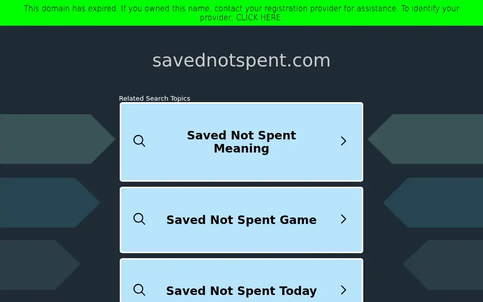 Screenshot of savednotspent.com