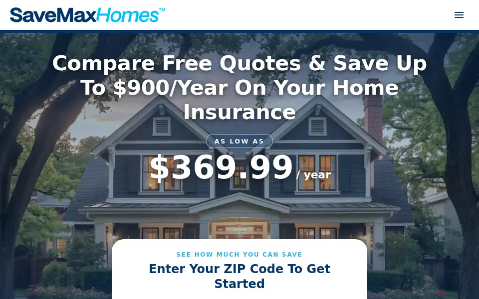 Screenshot of savemaxhomes.com