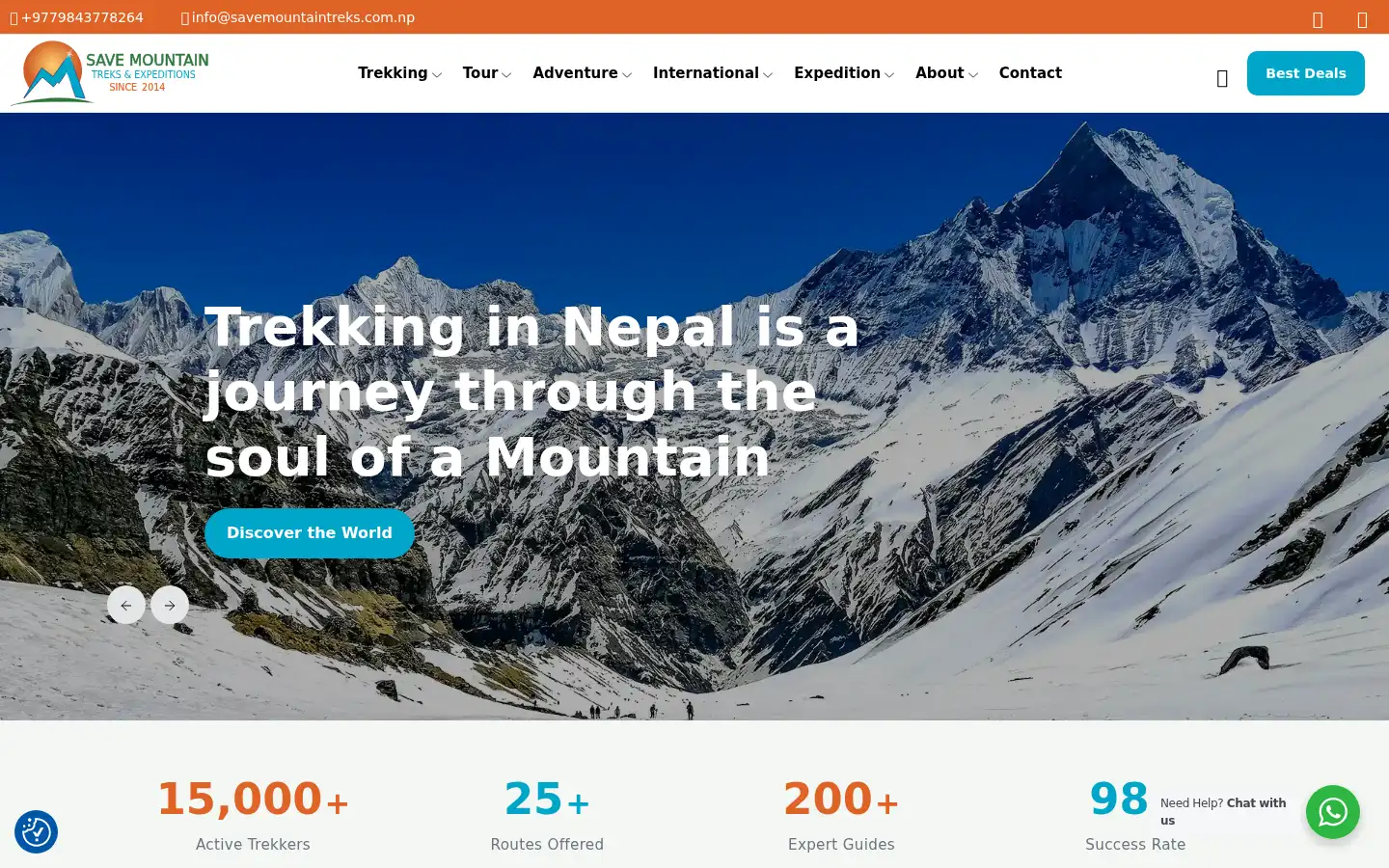 Screenshot of savemountaintreks.com.np