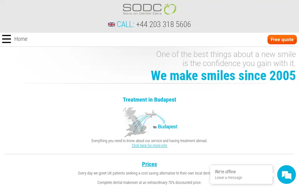 Screenshot of saveondentalcare.org