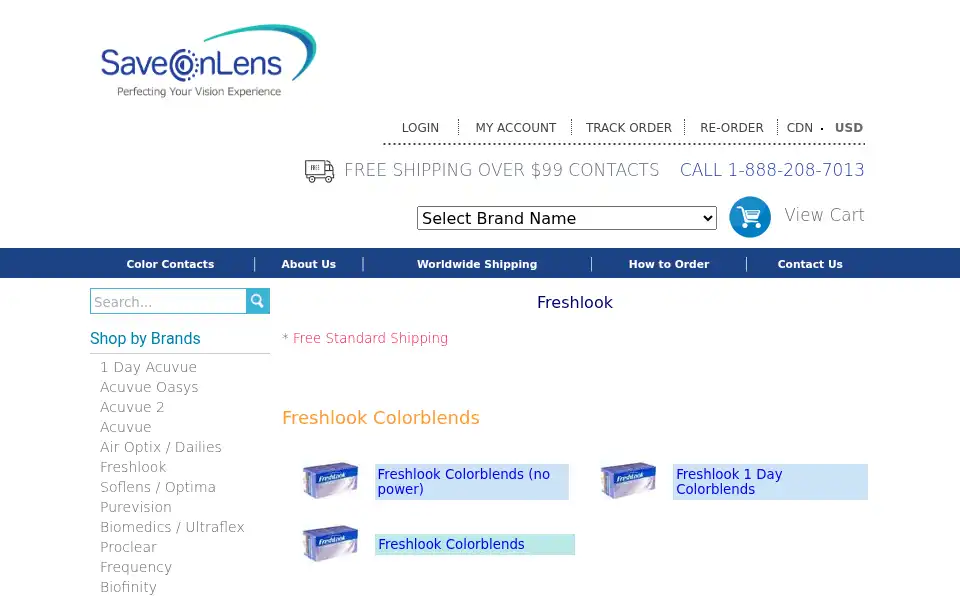 Screenshot of saveonlens.com