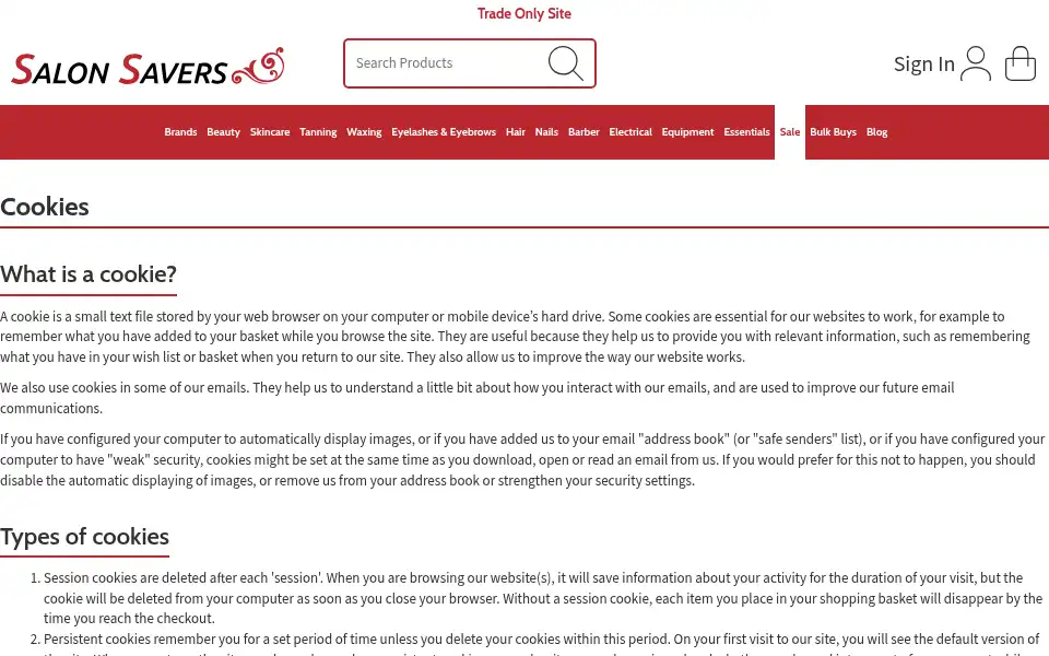 Screenshot of savers.ie