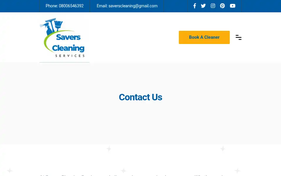 Screenshot of saverscleaning.co.uk
