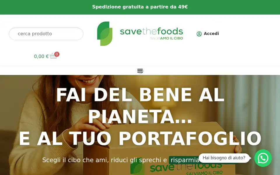 Screenshot of savethefoods.it