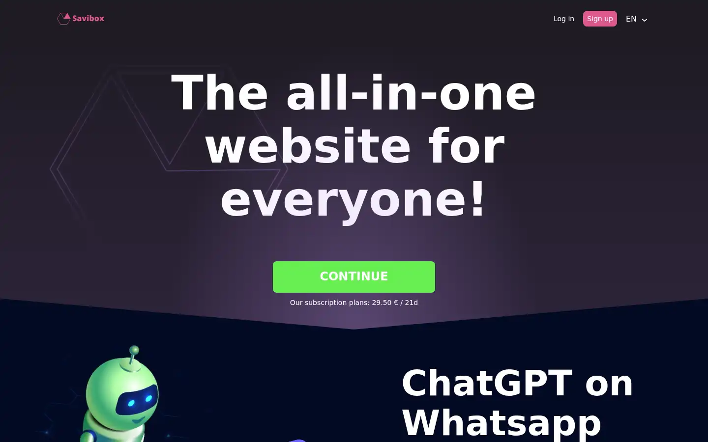 Screenshot of savibox.com