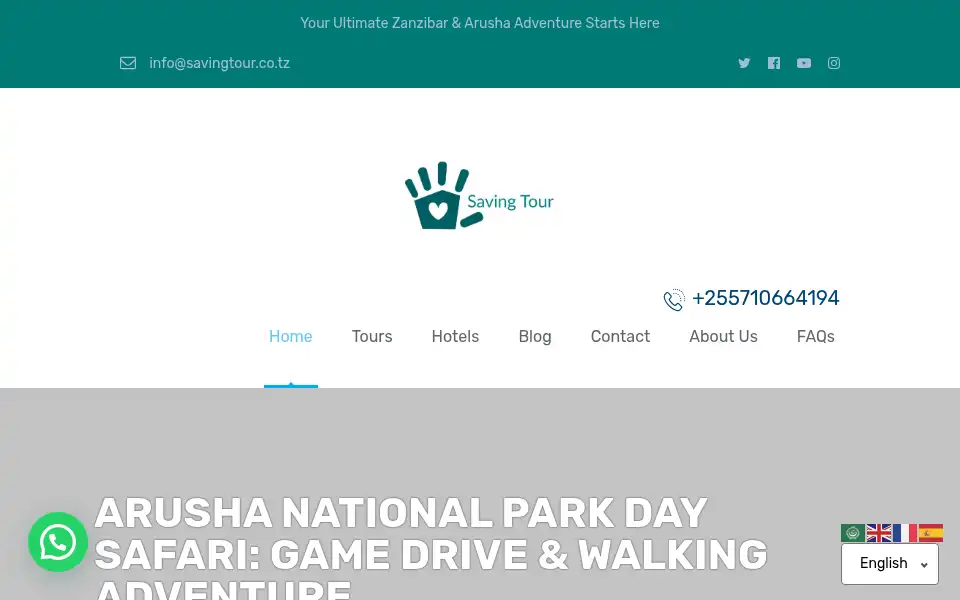 Screenshot of savingtour.co.tz