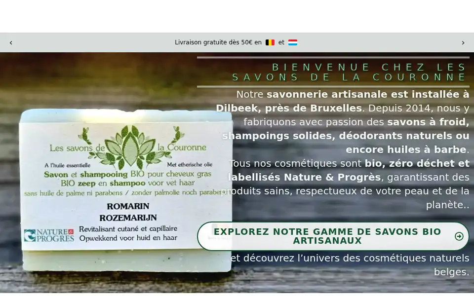 Screenshot of savons-couronne.be
