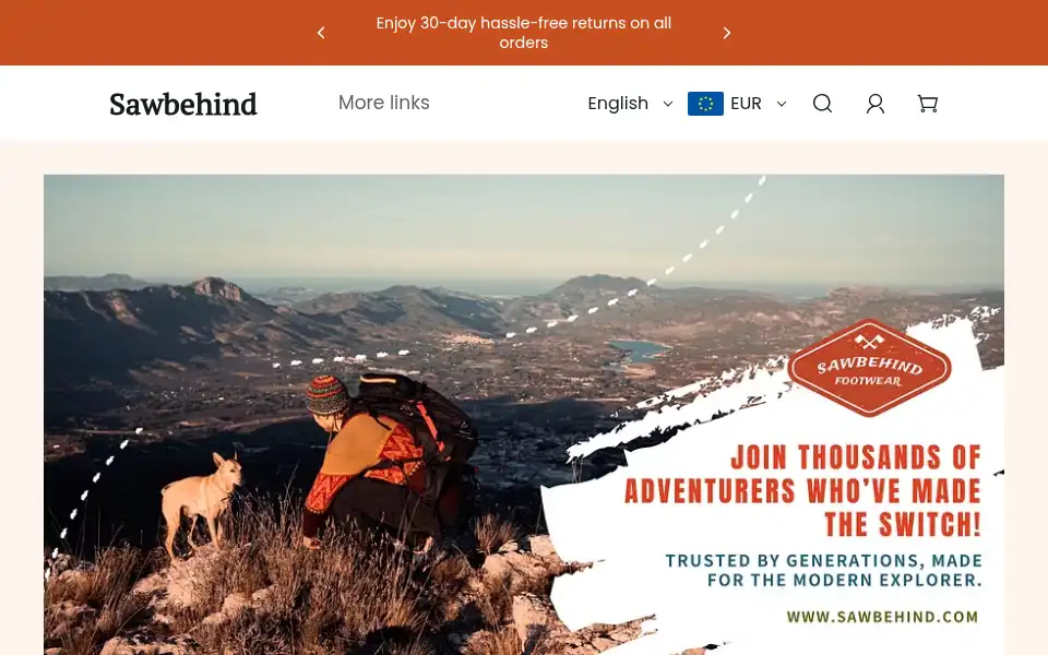 Screenshot of sawbehind.com