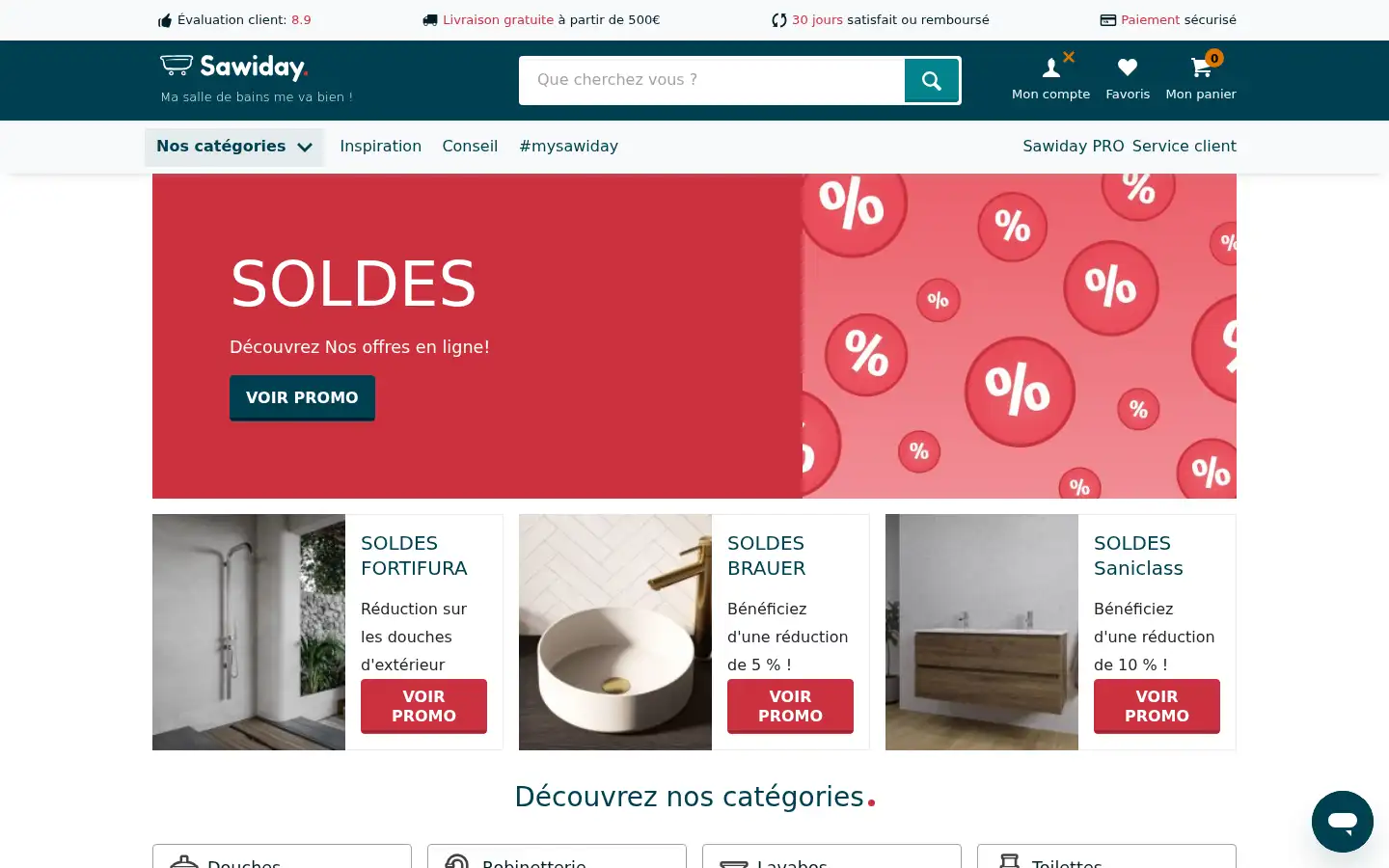 Screenshot of sawiday.fr