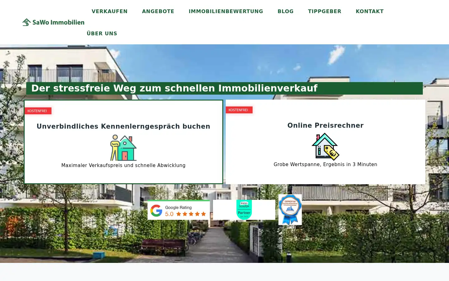 Screenshot of sawo-immobilien.de