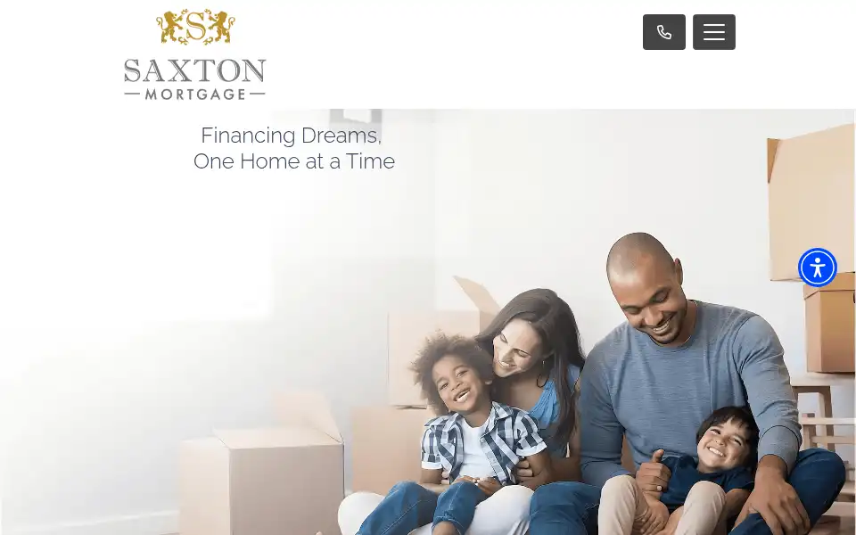 Screenshot of saxtonmortgage.com