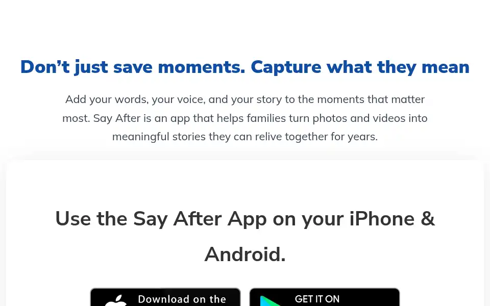 Screenshot of sayafter.app