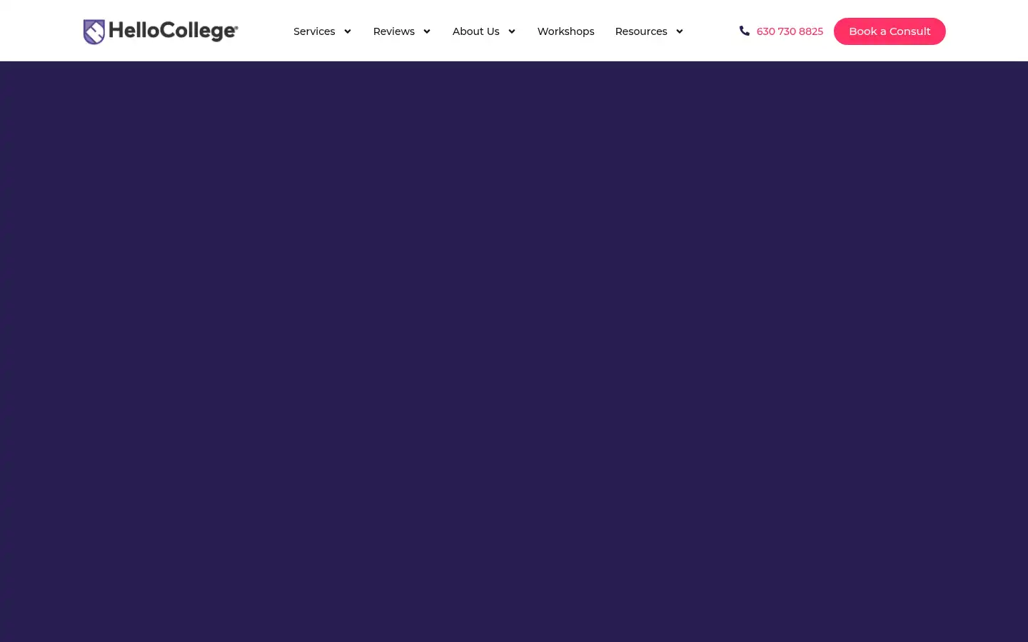Screenshot of sayhellocollege.com
