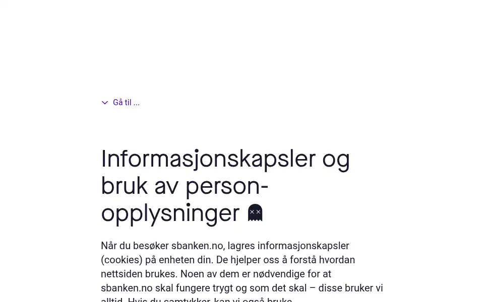 Screenshot of sbanken.no