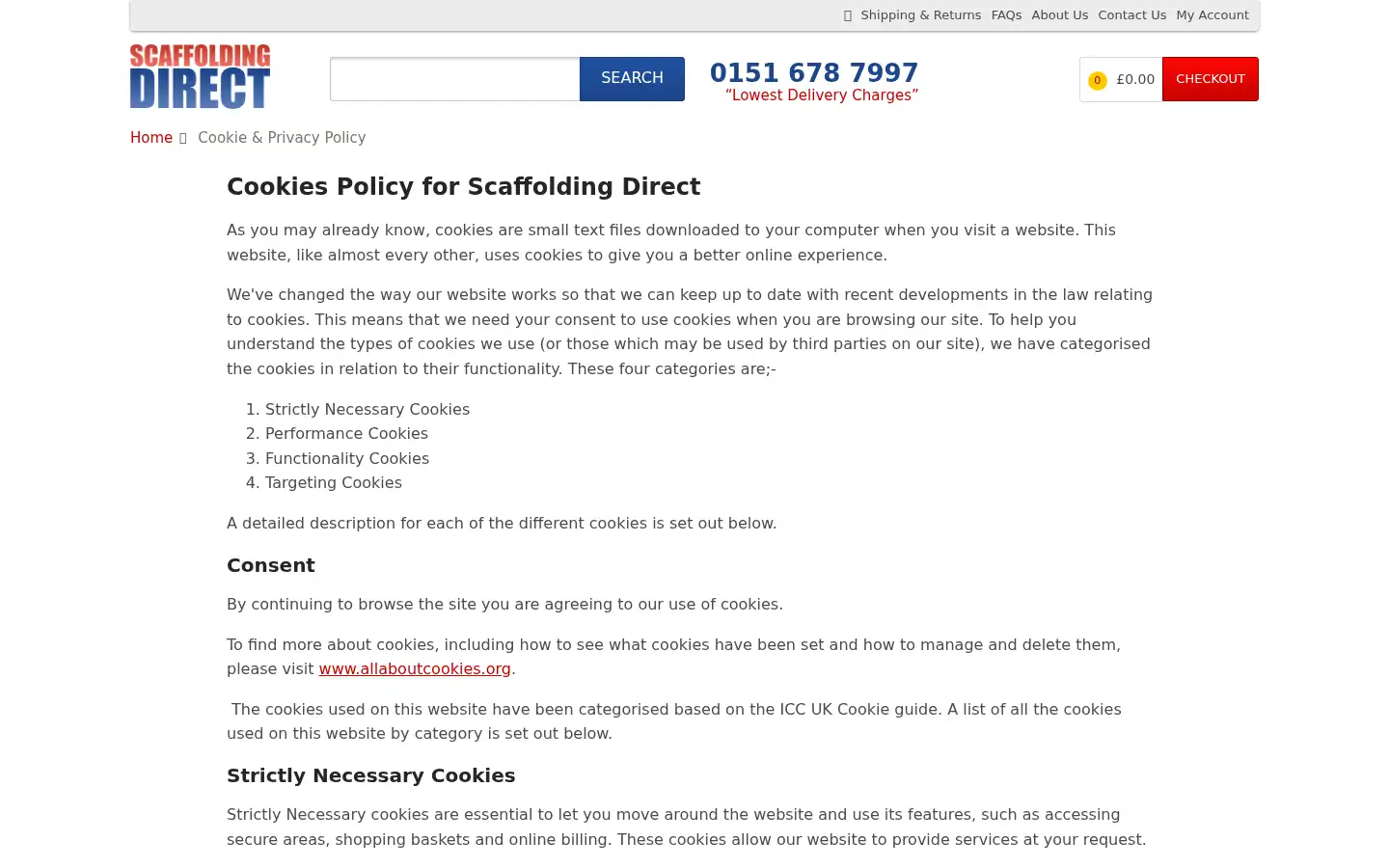 Screenshot of scaffolding-direct.co.uk