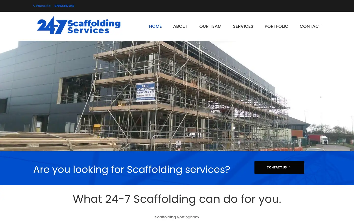 Screenshot of scaffolding-nottingham.co.uk