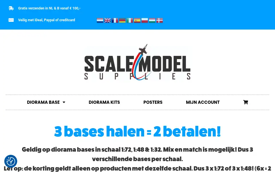 Screenshot of scalemodelsupplies.nl