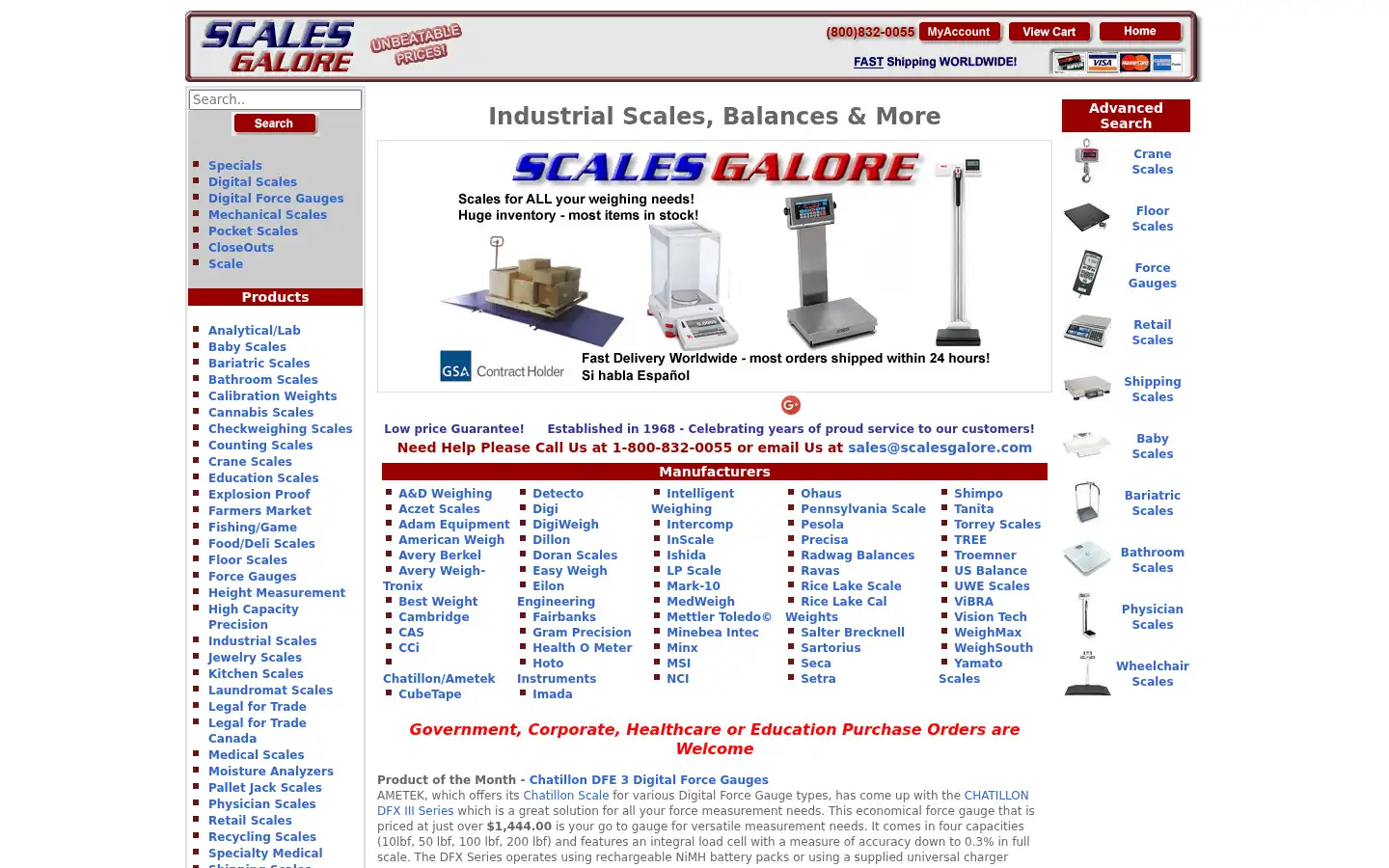 Screenshot of scalesgalore.com
