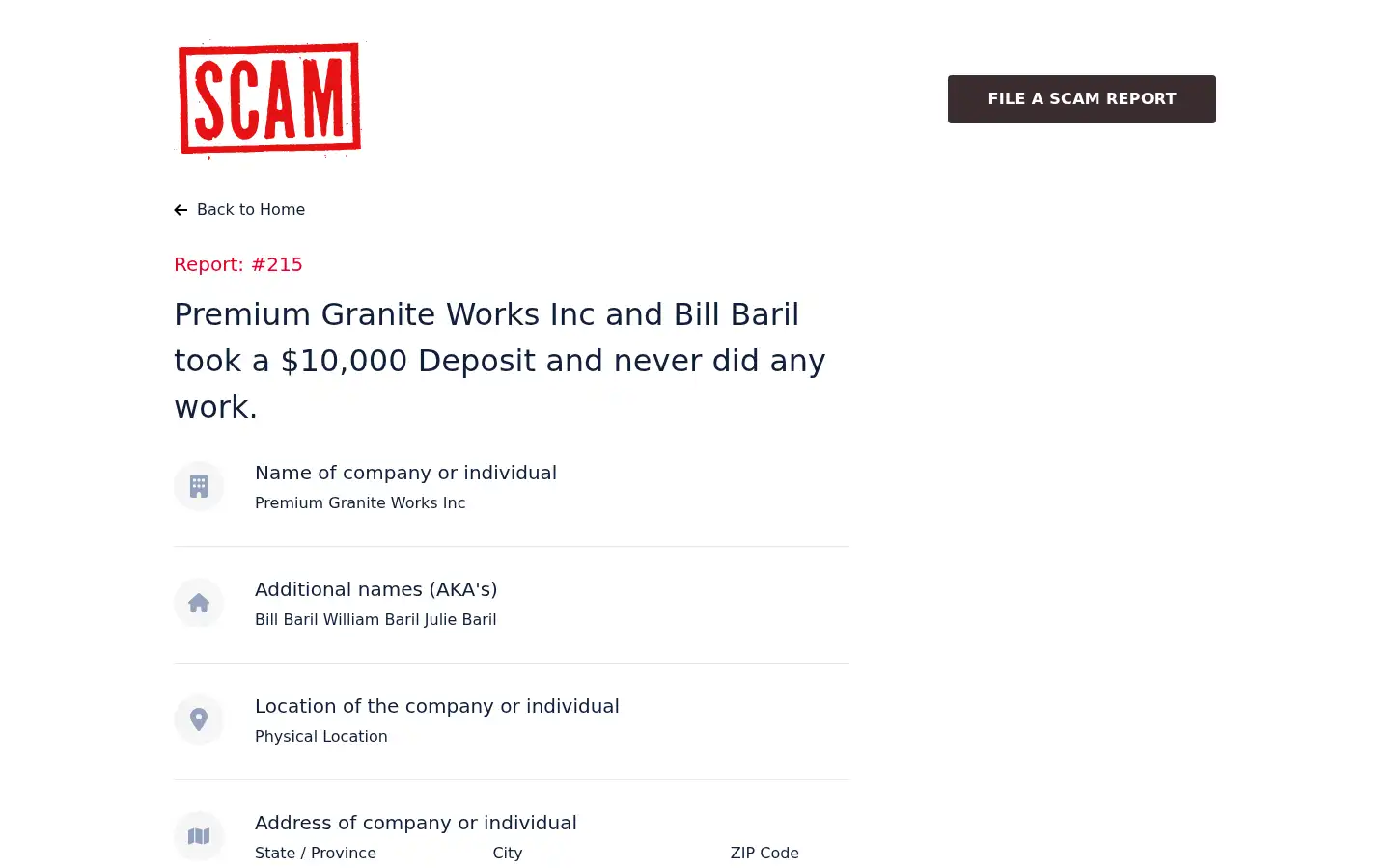 Screenshot of scam.com