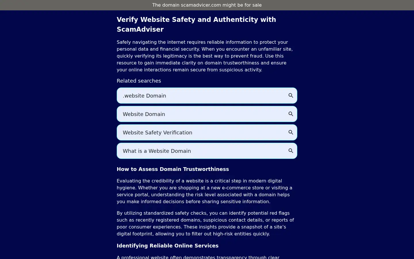 Screenshot of scamadvicer.com