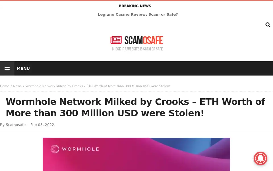 Screenshot of scamosafe.com