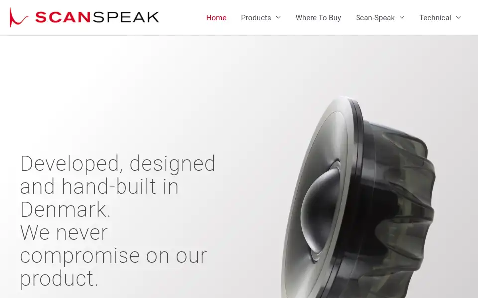 Screenshot of scan-speak.dk