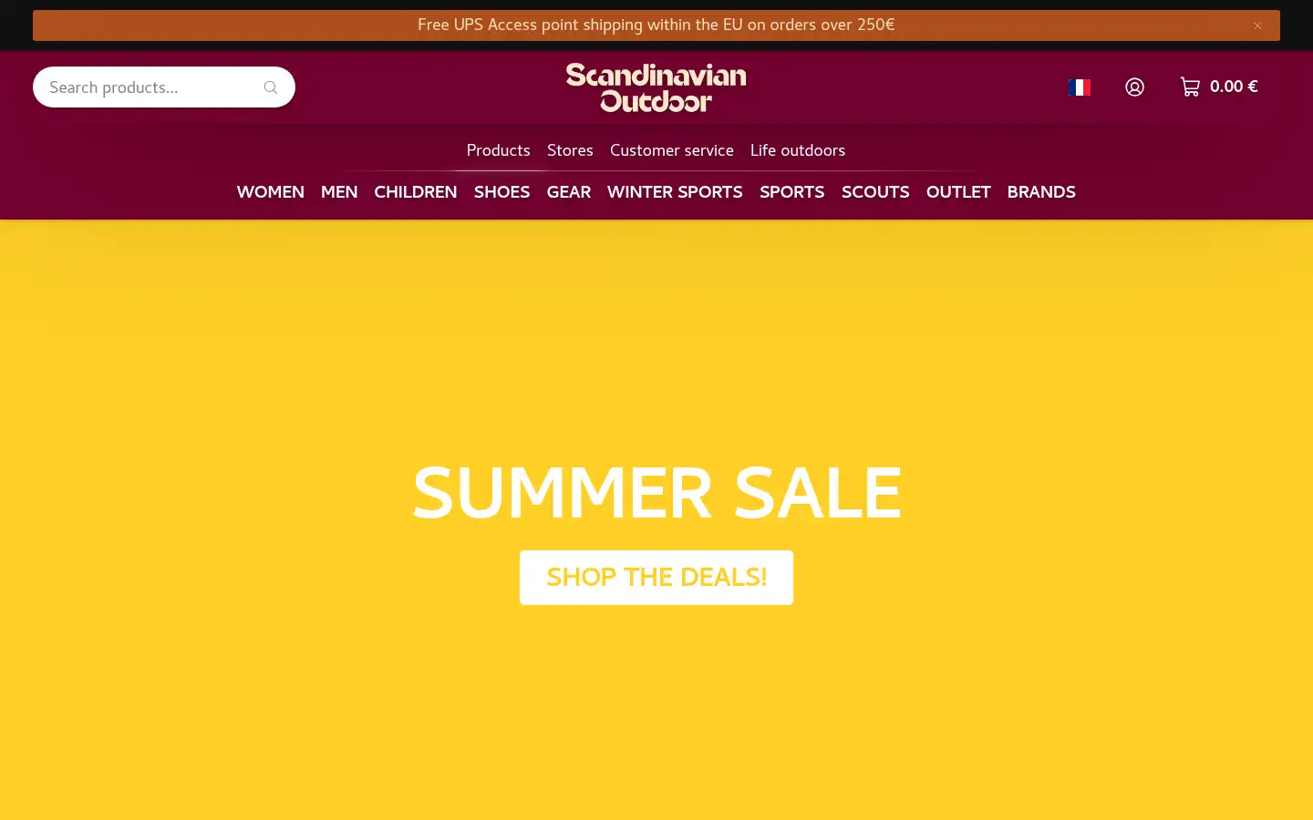 Screenshot of scandinavianoutdoor.com