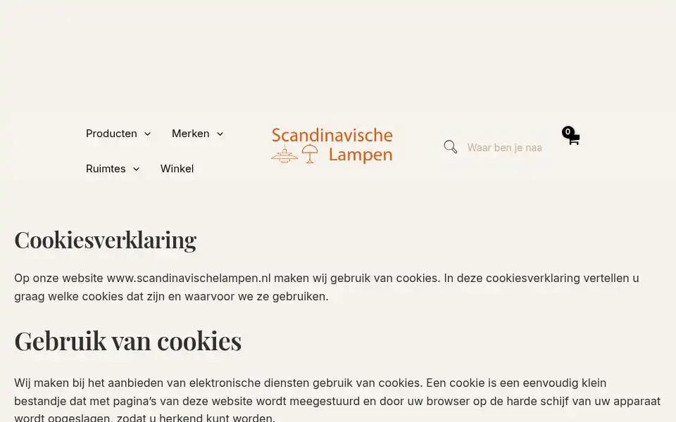 Screenshot of scandinavischelampen.nl