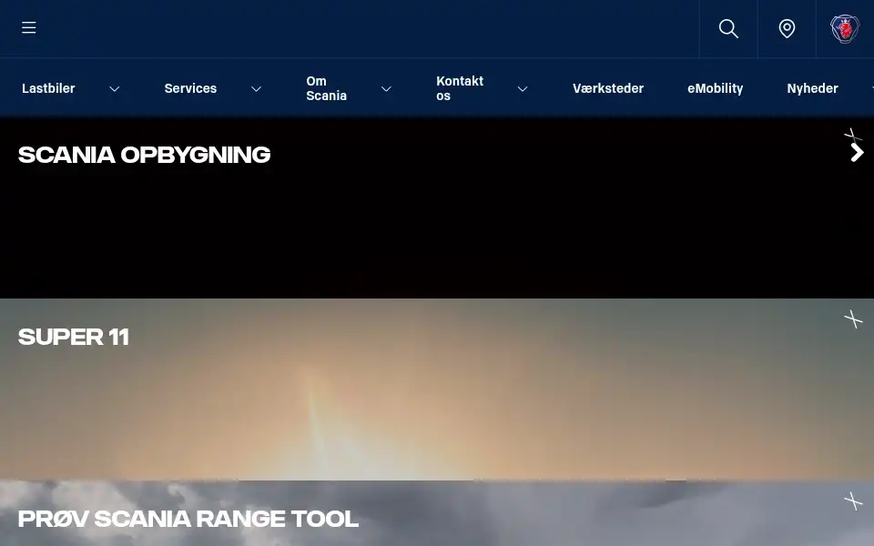Screenshot of scania.dk