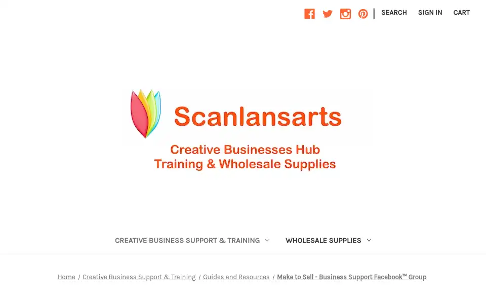 Screenshot of scanlansarts.com