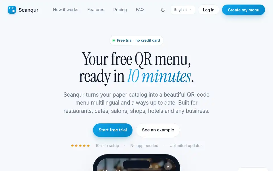 Screenshot of scanqur.com