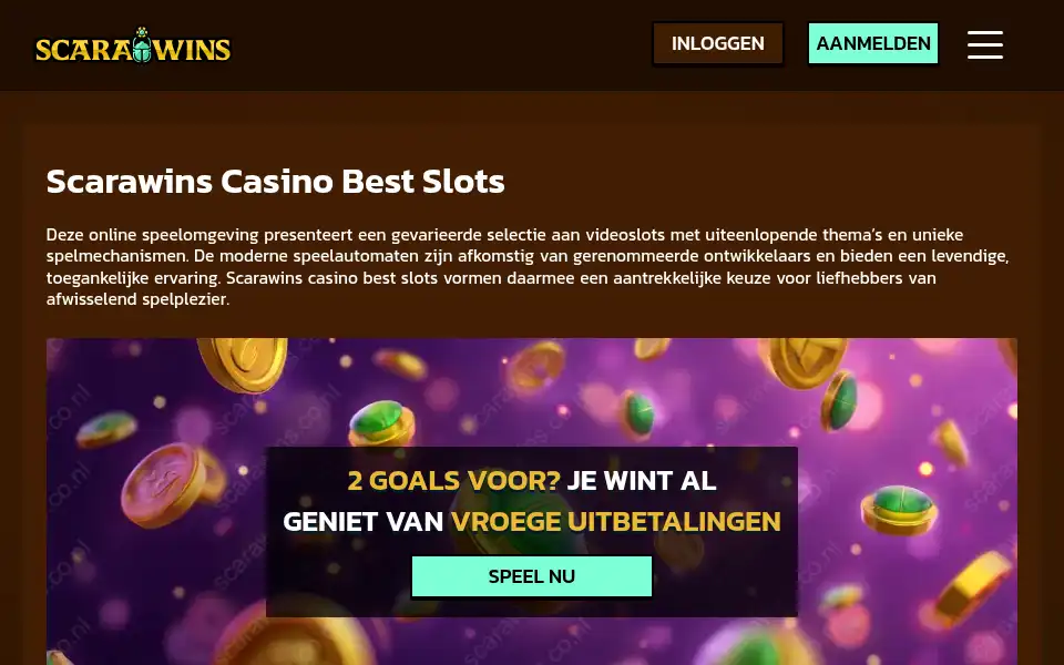 Screenshot of scarawins.co.nl