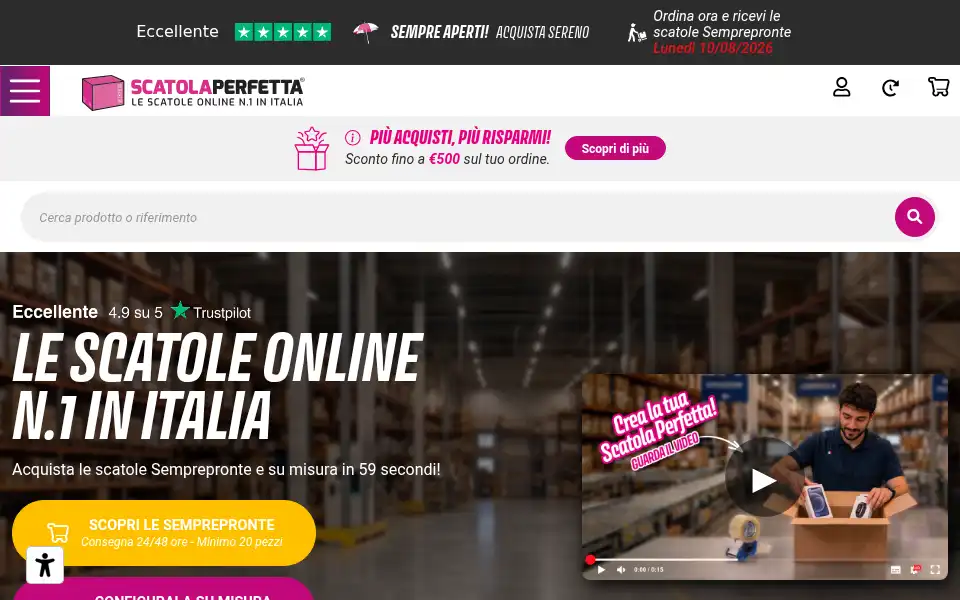 Screenshot of scatolaperfetta.it