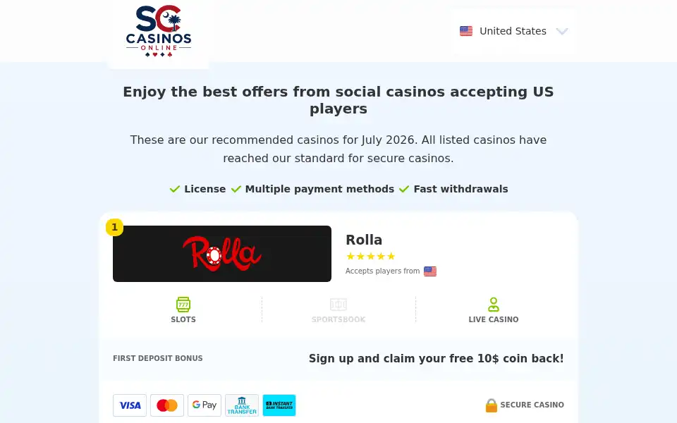 Screenshot of sccasinosonline.com