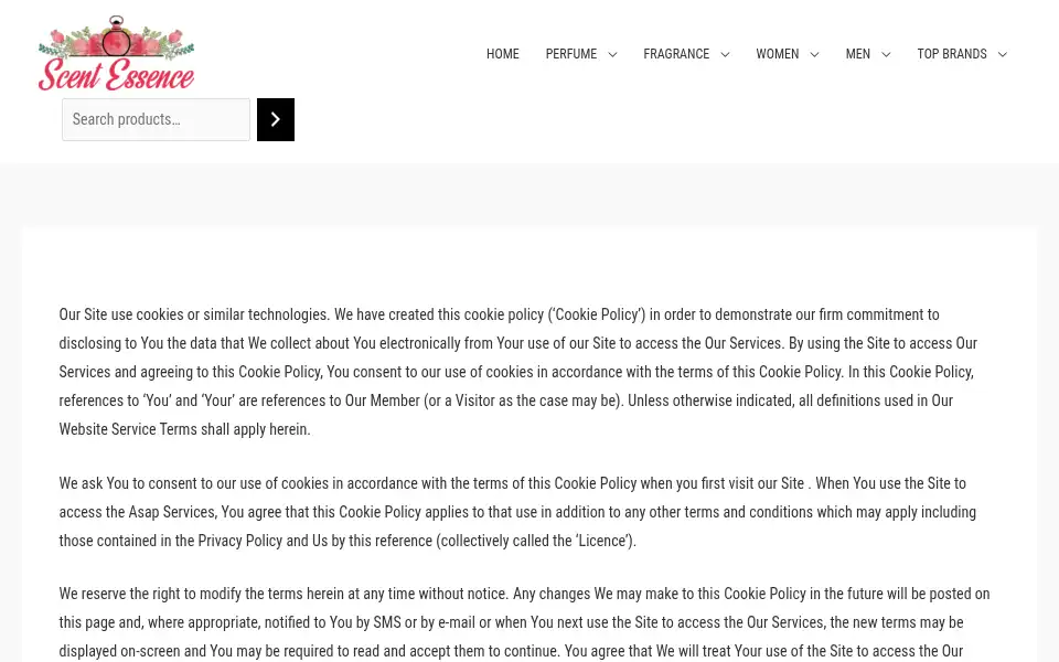 Screenshot of scentessence.co.uk