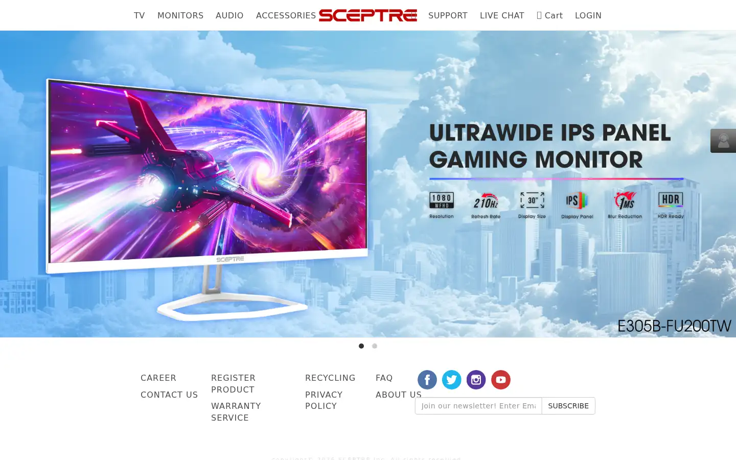 Screenshot of sceptre.com