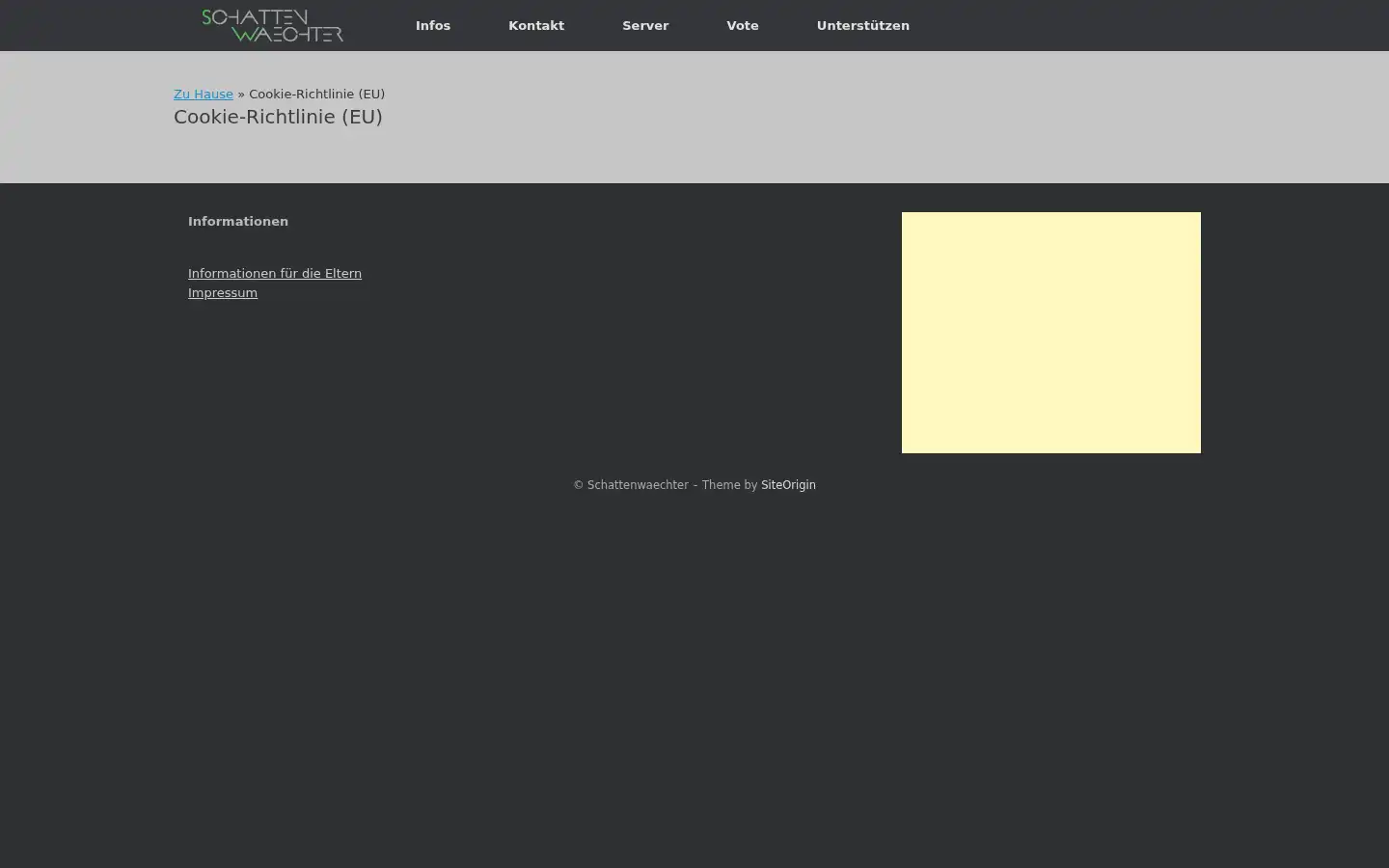 Screenshot of schattenwaechter.com