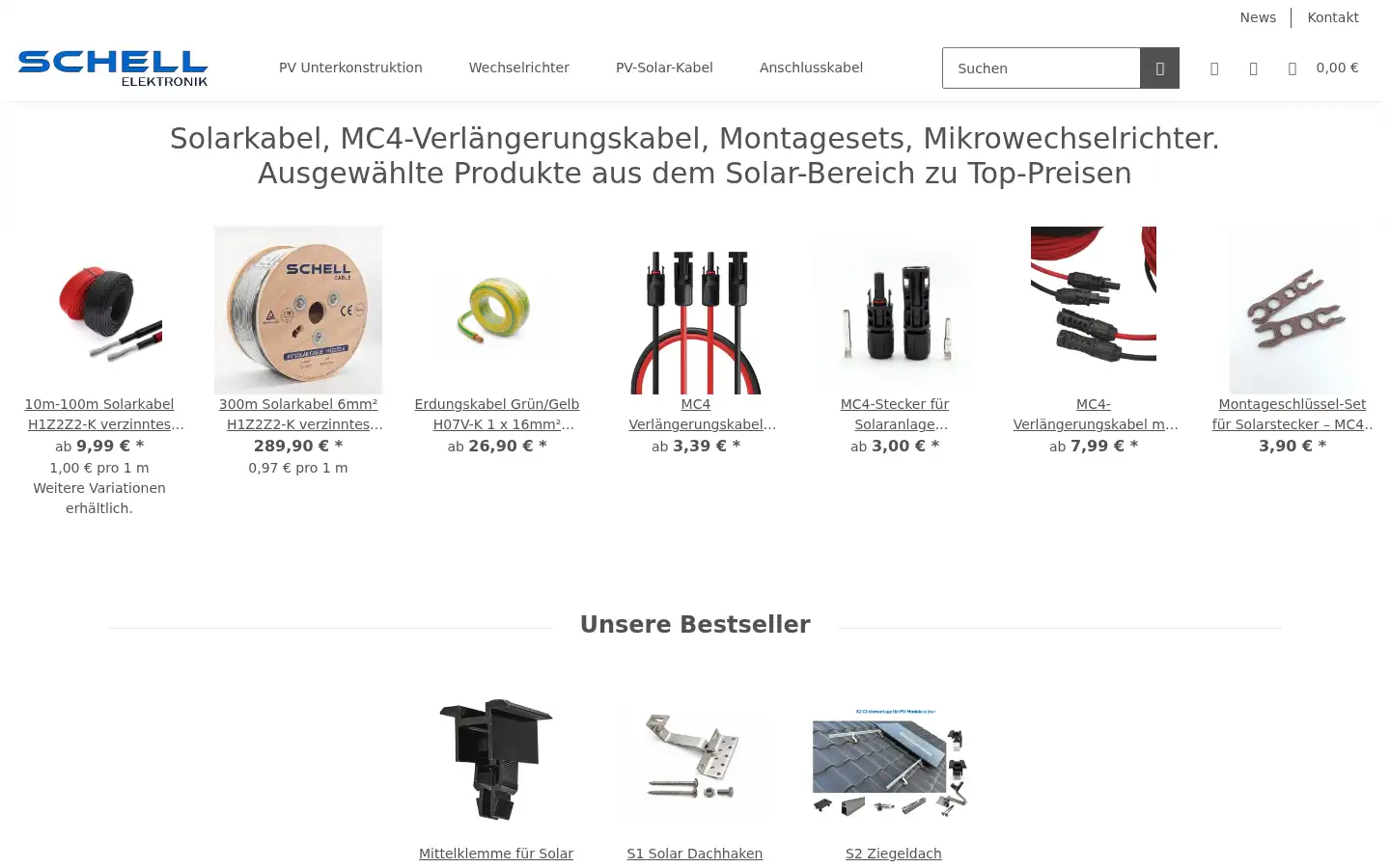 Screenshot of schell-elektronik.de
