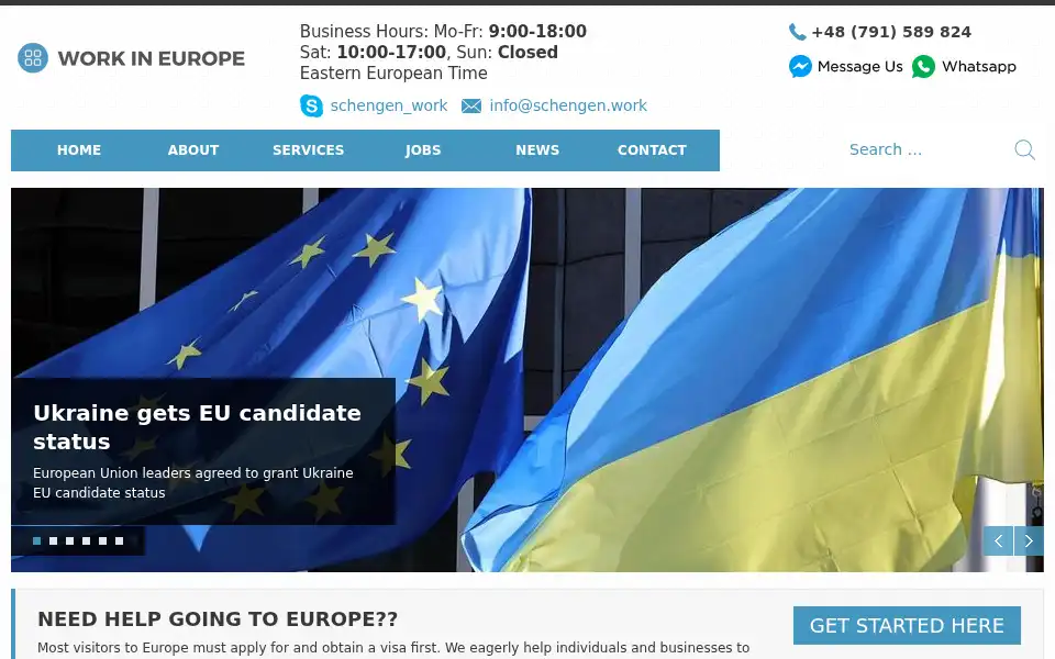 Screenshot of schengen.work