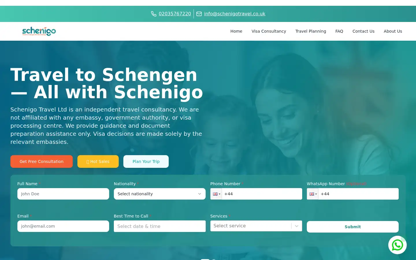 Screenshot of schenigotravel.co.uk