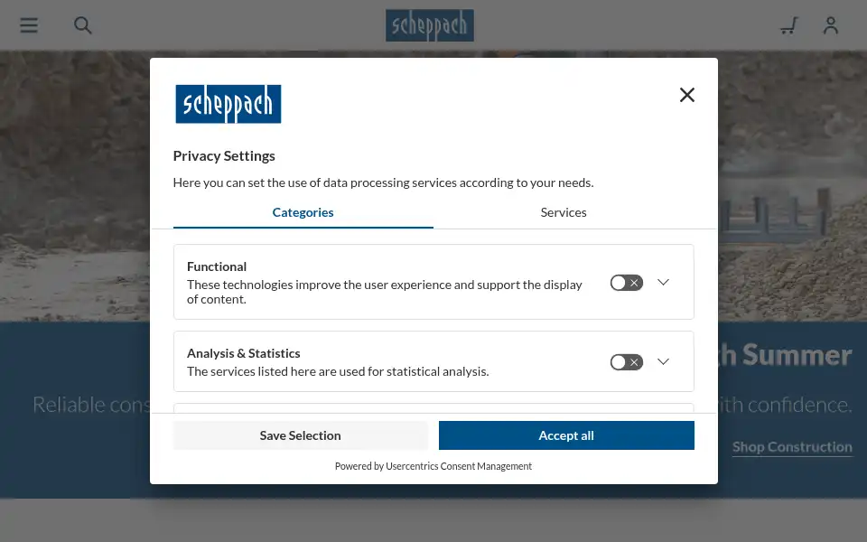 Screenshot of scheppach.uk
