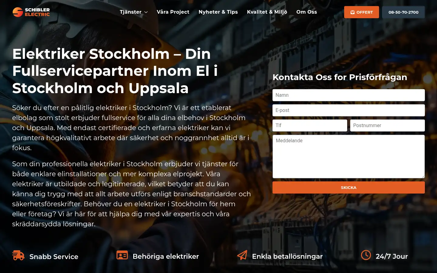 Screenshot of schiblerelectric.se