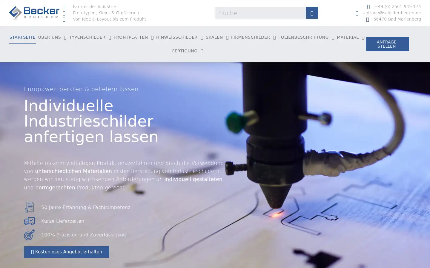 Screenshot of schilder-becker.de