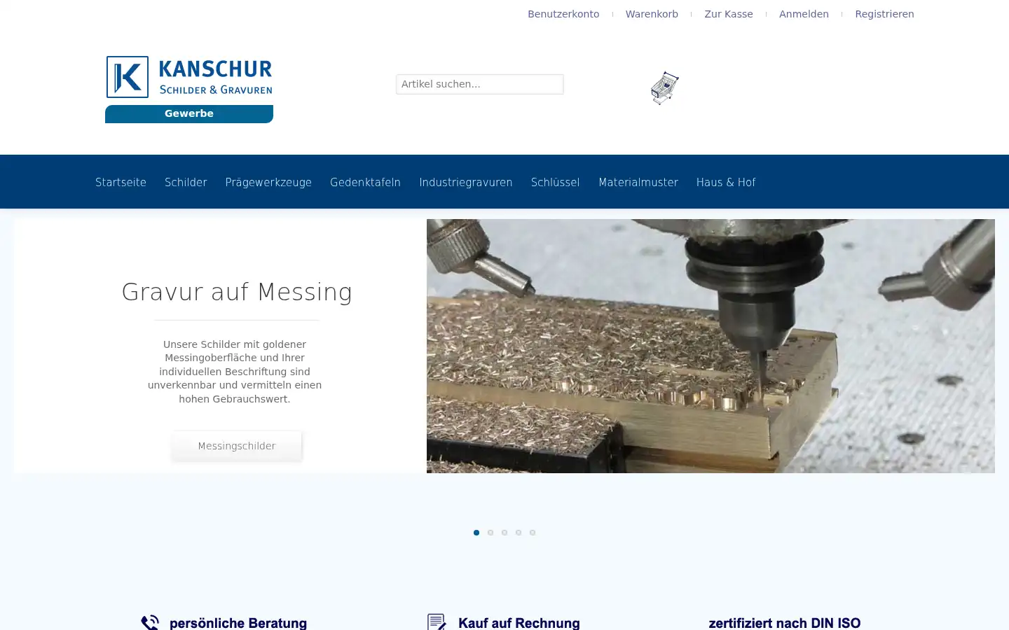 Screenshot of schilder-gravuren-kanschur.com