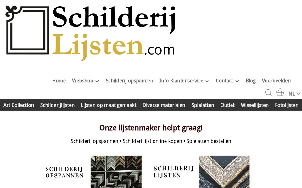 Screenshot of schilderijlijsten.com