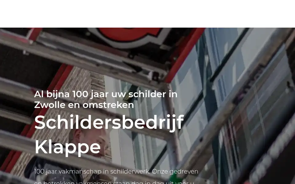 Screenshot of schildersbedrijfklappe.nl