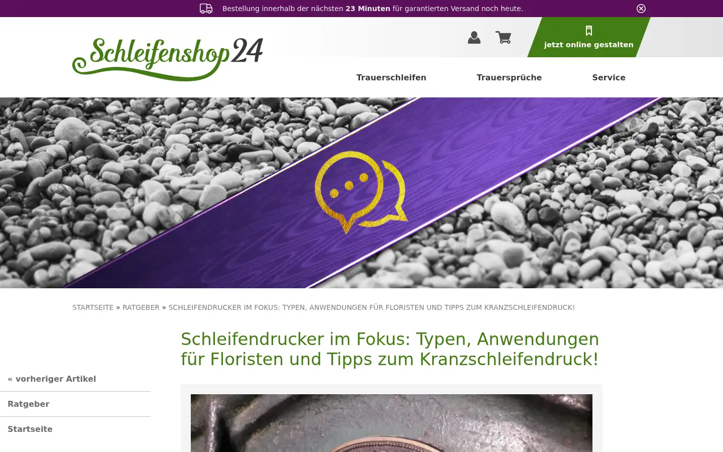 Screenshot of schleifenshop24.de