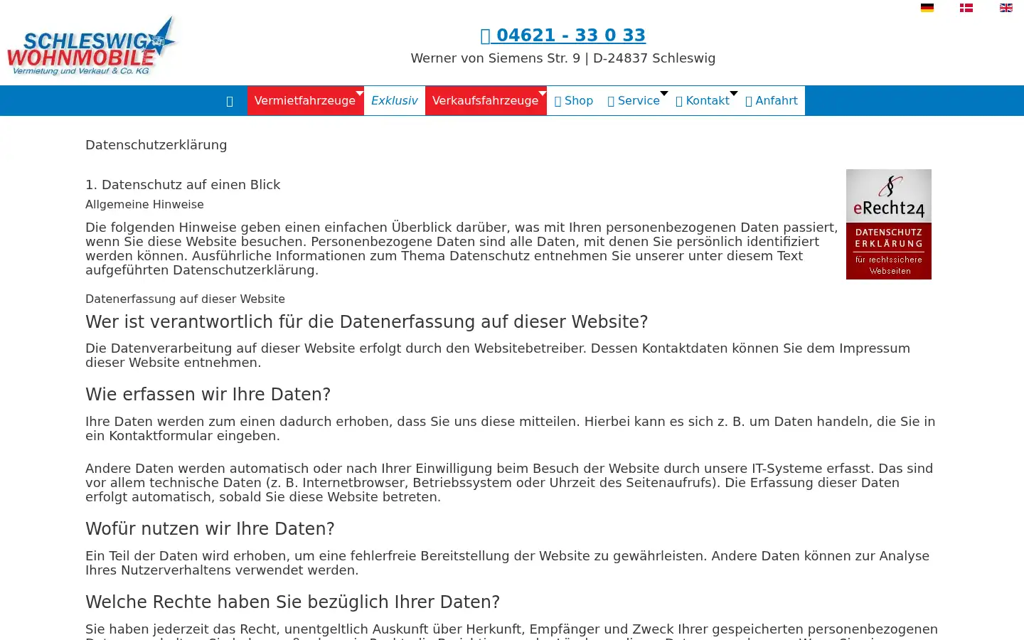 Screenshot of schleswig-wohnmobile.de
