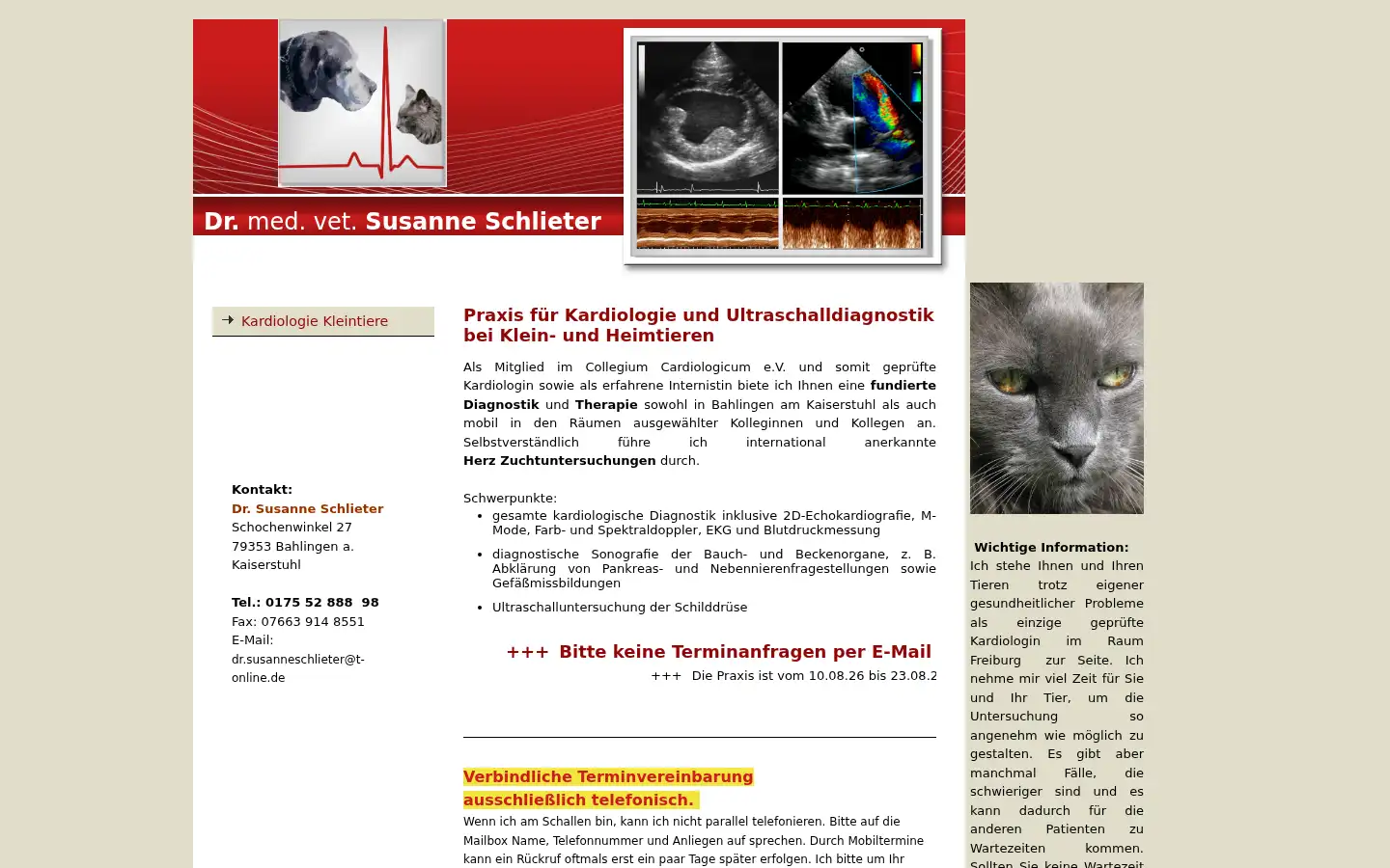 Screenshot of schlieter-kleintierkardiologie.de