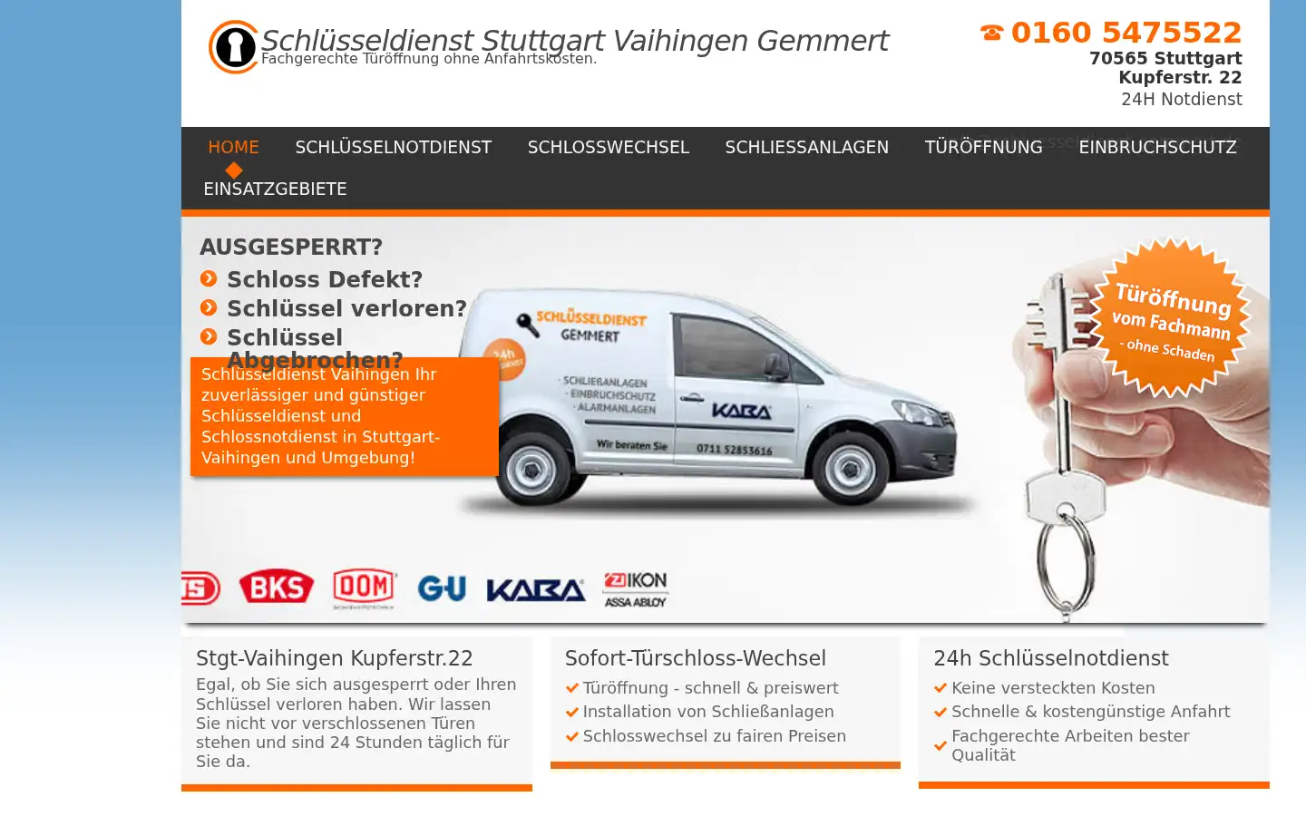 Screenshot of schluesseldienst-gemmert.de